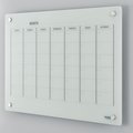 Global Industrial 36W x 24H Glass Calendar Whiteboard, Magnetic, White 695510